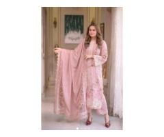 Pink Embroidered Lawn 3 Piece Unstitched Suit