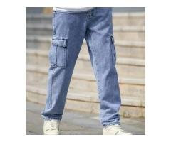 Baggy Denim Cargo Pants