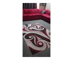 Rugs & Mats Set– Red, Grey & Beige Center Piece