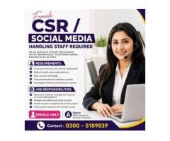 CSR / Social Media Staff Required