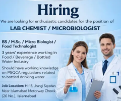 Lab Chemist / Microbiologist / QA Executive