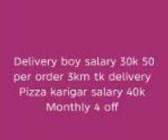 Delivery Riders & Pizza Karigar Needed