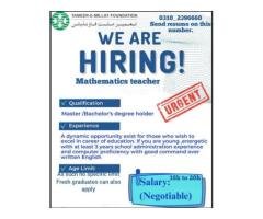 Mathematics Teacher Wanted