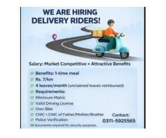 Delivery Riders Required –