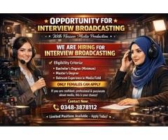Female Staff Required for Conducting Interviews