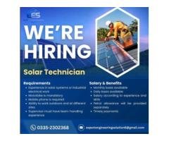 Solar Technician, Helper & Site Supervisor