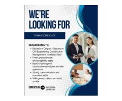 Female Staff Opportunity – E-11, Islamabad