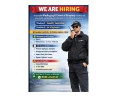 Security Supervisor & Guards Needed