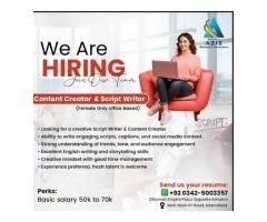 Script & Content Writer Job in DHA Phase 2, Rawalpindi