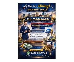 HR Manager Required for Real Estate Company