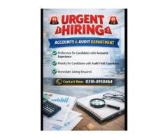 Urgent Hiring – Accounts & Audit Staff