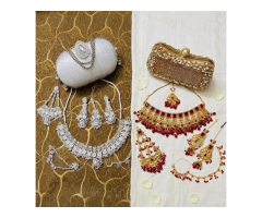 Beautiful Artificial Bridal Jewellery Set with Clutch