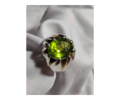 Natural Peridot Silver Ring