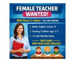 High-Paying Female Teacher Job