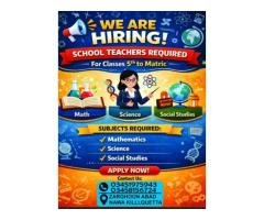 Female School Teachers Required