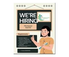 Montessori Teacher Job Available in PWD