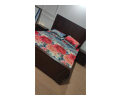 Wooden King Size Bed Set with 2 Side Tables