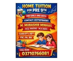 Experienced Mathematics Home Tutor Available