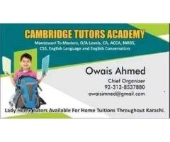 Female & Male Home Tutors Required