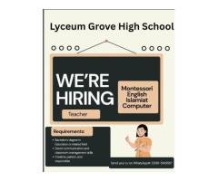 Female Teaching Staff Required