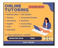O/A Level & IGCSE Tutors Hiring