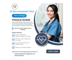 Female Nurse Required – Skin & Aesthetic Clinic
