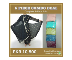6PC Premium Chiffon Suit Combo