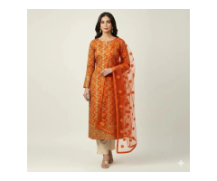 Zeen Women 3PC Unstitched Embroidered Suit