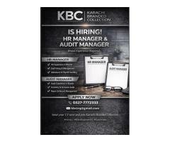 Hiring HR Manager – Karachi Branded Collection