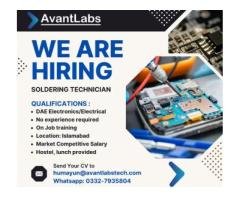 Hiring Soldering Technicians (DAE Electronics/Electrical)