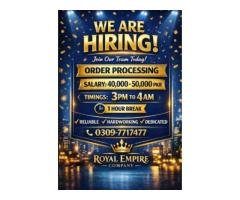 Order Processing Jobs in Lahore