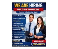 Office Jobs for Freshers & Students