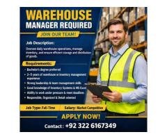Warehouse Manager Required
