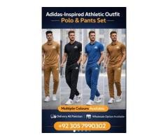 : Men Athletic Polo & Pants Set