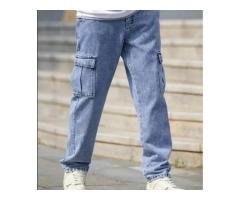 Baggy Denim Cargo Pants