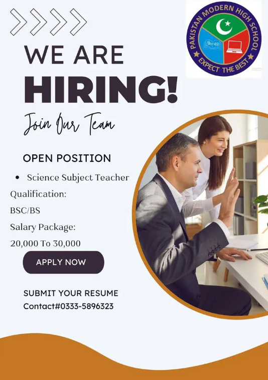 Experienced Teacher Wanted – Pakistan Modern High School, Rawalpindi