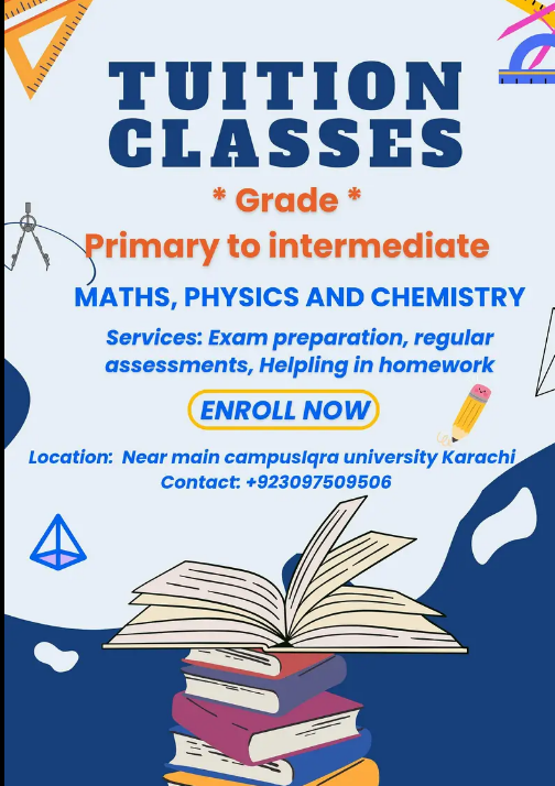 Online & Home Tutor Available | Grades Primary to Intermediate – Karachi